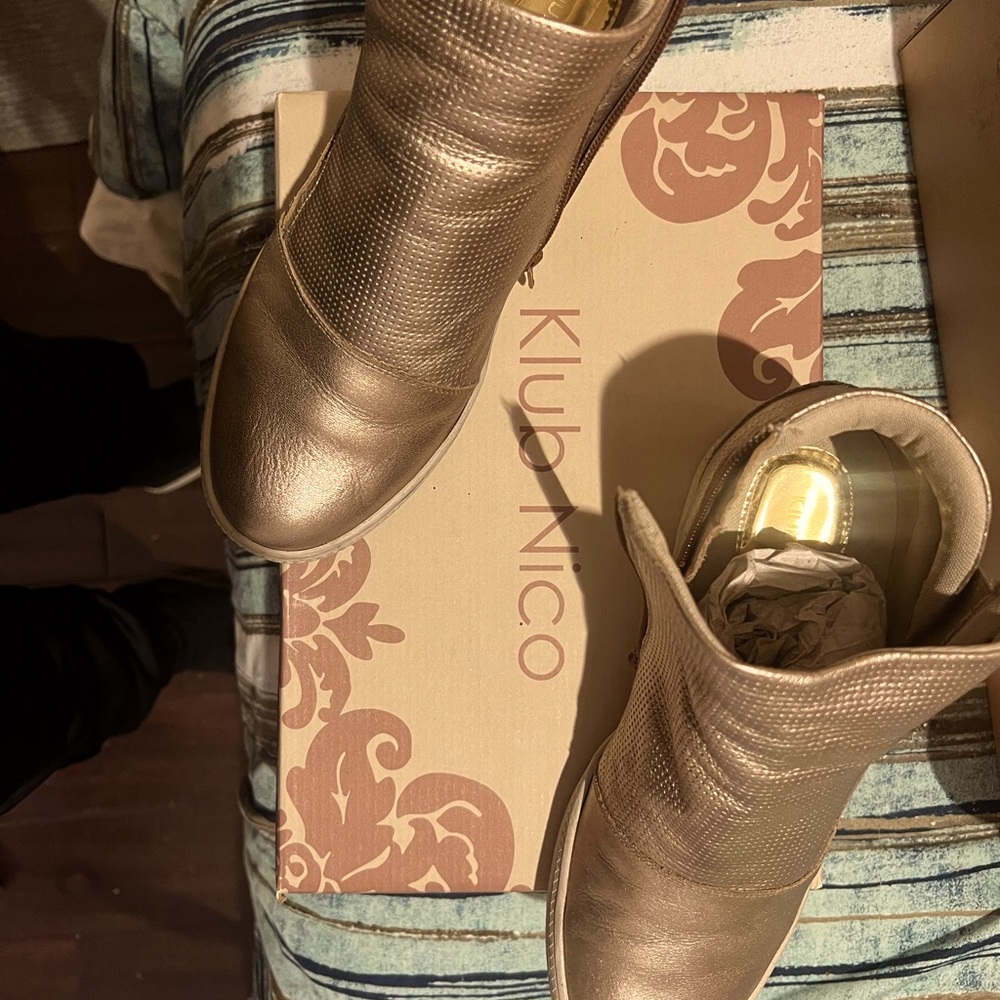 Gold wedge boots from Club Nico